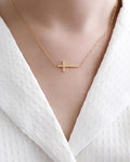 'Sideway Cross' Necklace