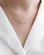 'Sideway Cross' Necklace