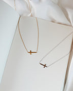 'Sideway Cross' Necklace