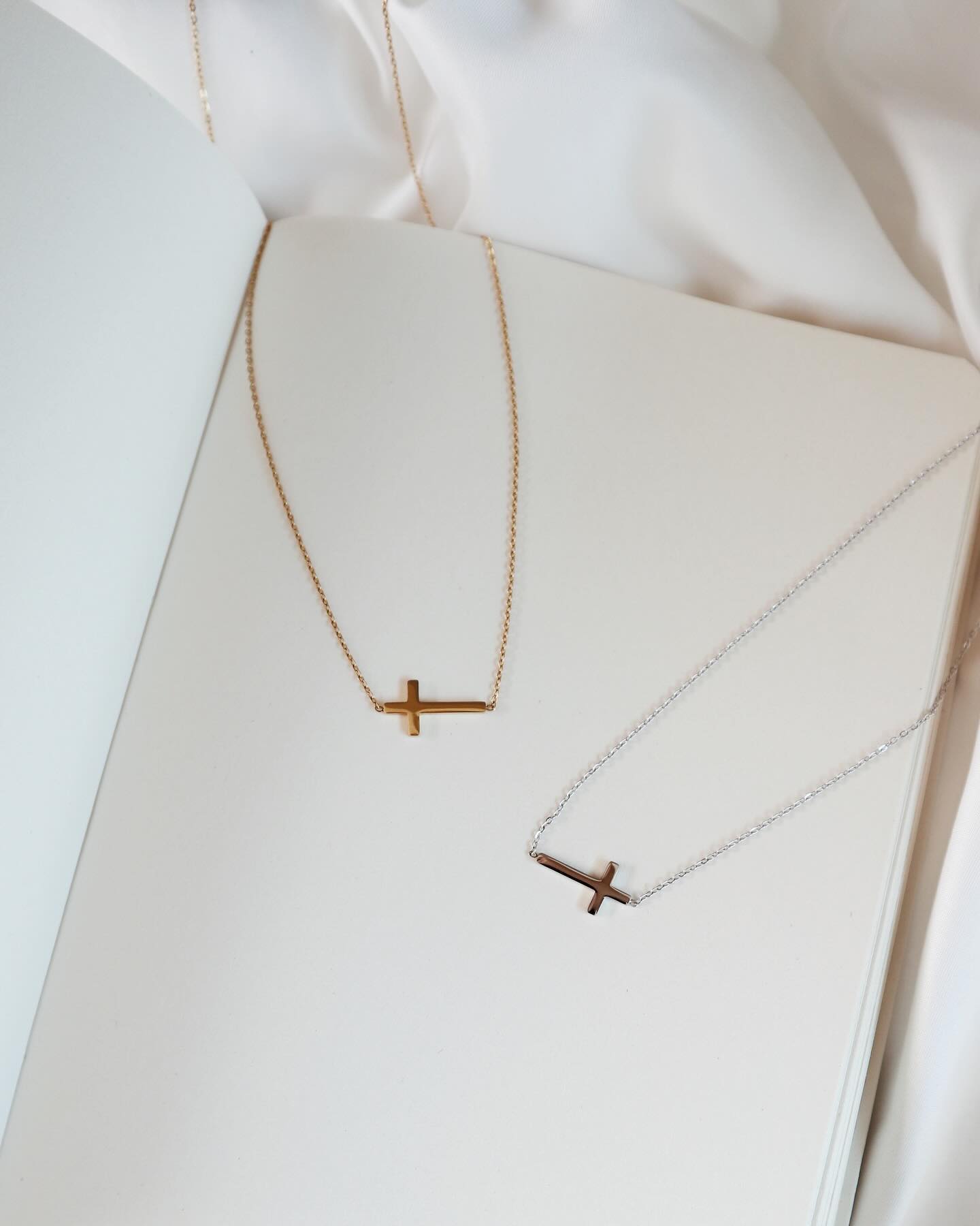 'Sideway Cross' Necklace